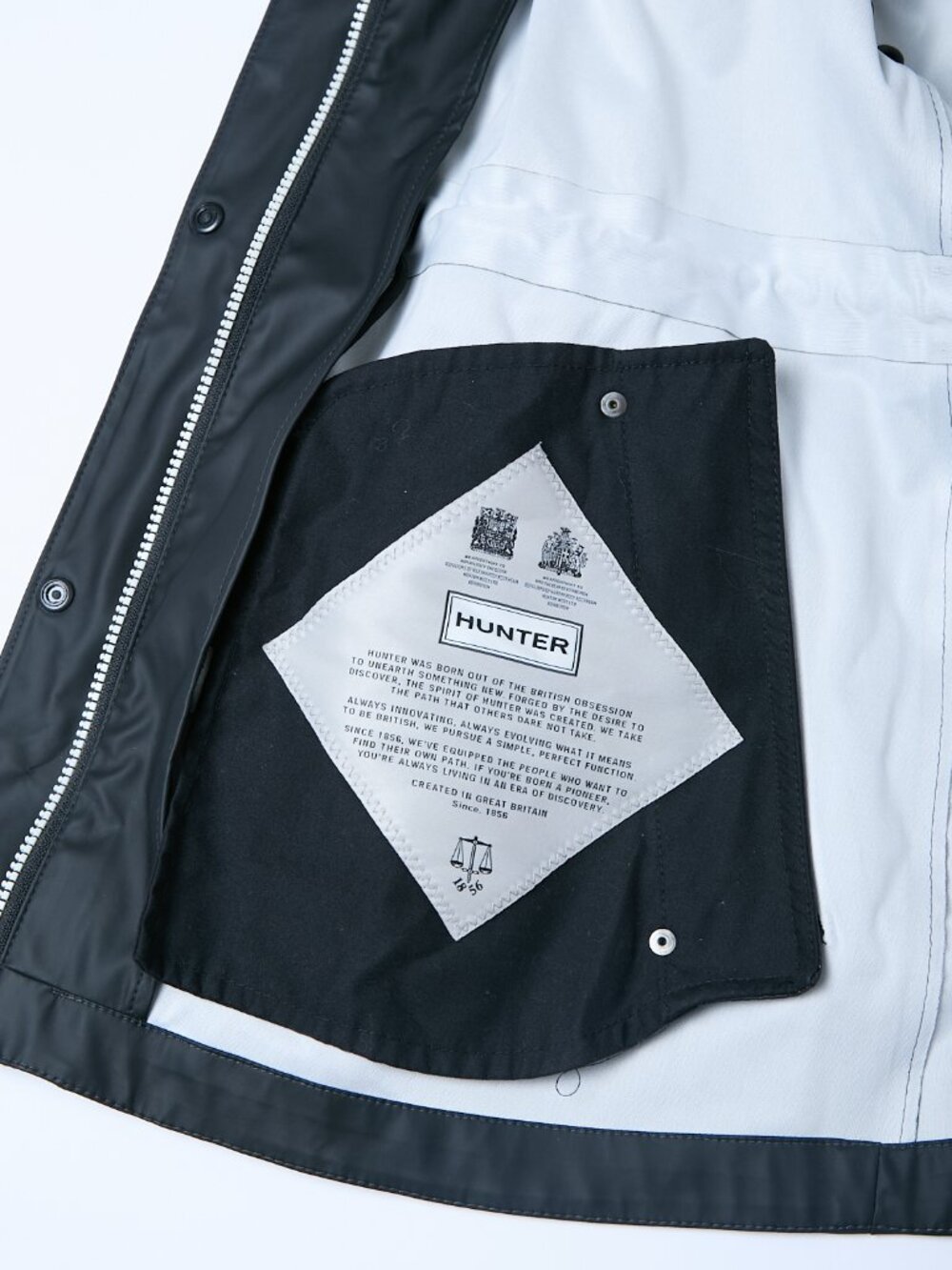 Hunter Abbey Short Rubberized Rain Jacket Raincoat Black Small *FLAWS* - Picture 12 of 15